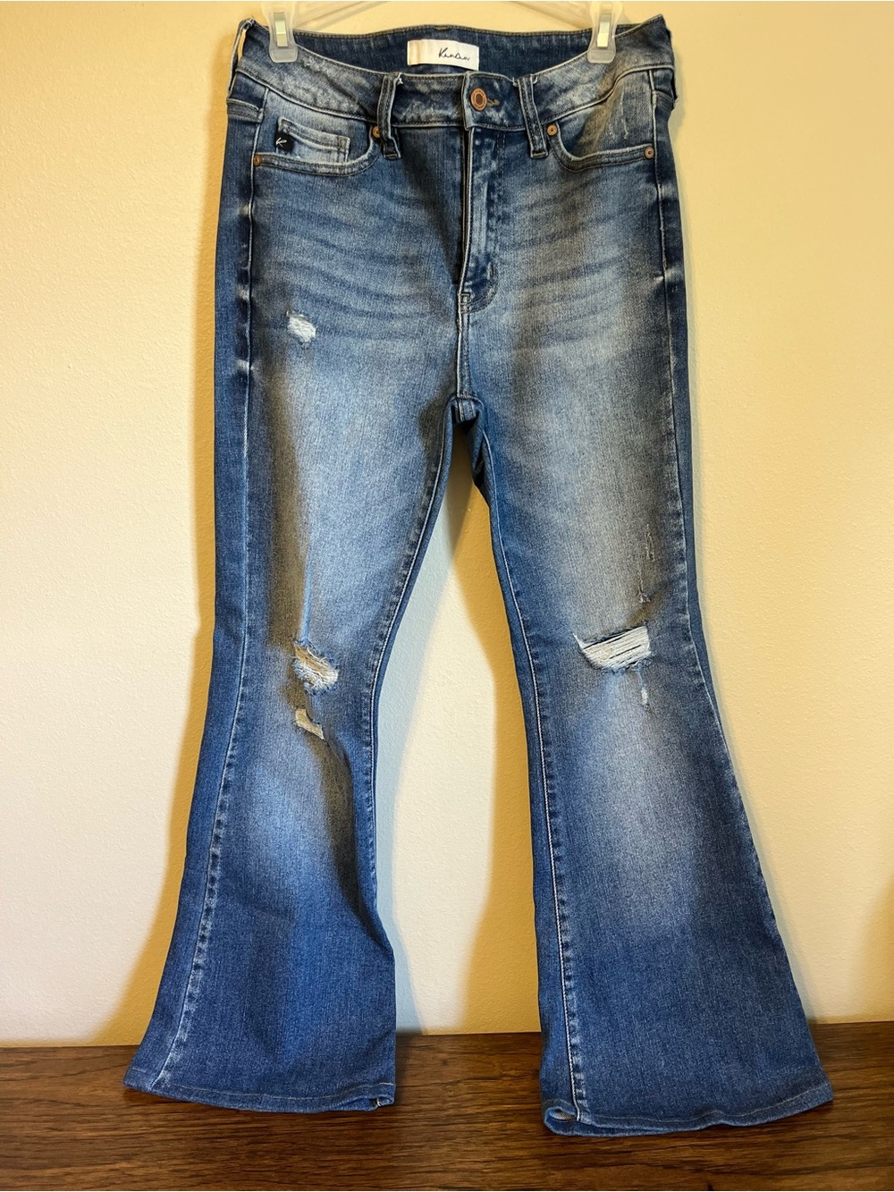 KanCan Distressed Blue Flare Jeans
